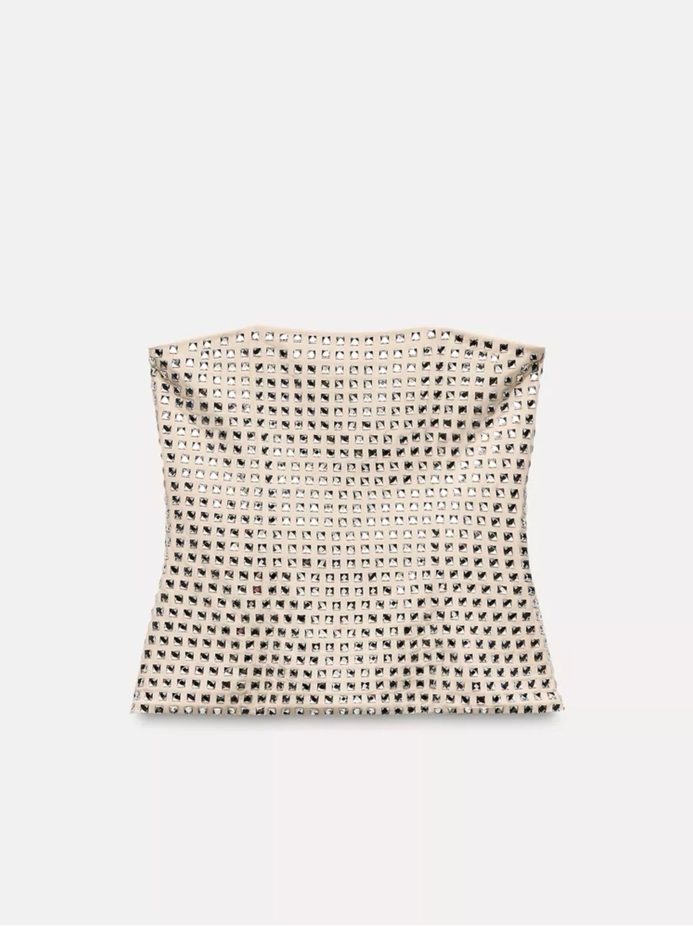 Zara Blush Pink Studded Strapless Peplum Top